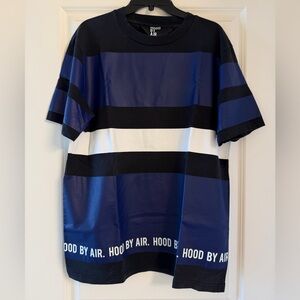 Hood By Air Blue, Black & White Striped Kids Tee